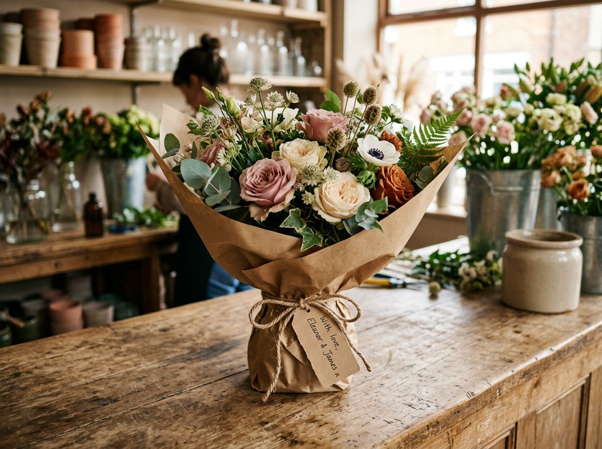 A gift bouquet ready to send